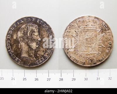 Francescone from Pisa with Grand Duke Leopold II.   Subject: Leopold II, Grand Duke of Tuscany, 1797–1870 Mint: Pisa Stock Photo