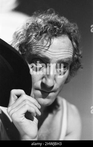 Comedian Marty Feldman poses for Mirror cameraman Ron Burton after his interview with Donald Zec at ATV's Elstree studios, where he is filming his new series 'Marty Feldman's Comedy Machine . 29th July 1971 Stock Photo