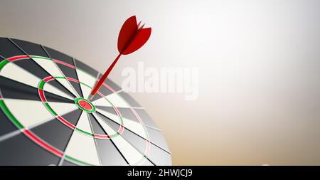 Successful and winner competition of destination, dartboard winner and take a leadership, successfully business and winner inspiration concept, 3D ill Stock Photo