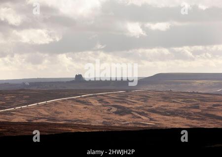 RAF Fylingdales, Solid State Phased Array Radar an Royal Air Force station on Snod Hill in the North York Moors, England Stock Photo