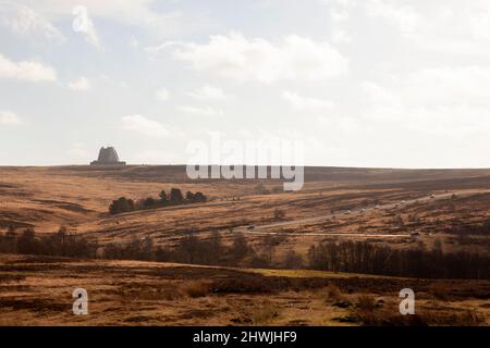 RAF Fylingdales, Solid State Phased Array Radar an Royal Air Force station on Snod Hill in the North York Moors, England Stock Photo