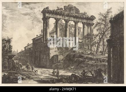 Veduta del Tempio detto della Concordia (View of the so-called Temple of Concord [the Temple of Saturn with the Arch of Septimius Severus in the right foreground]), from Vedute di Roma (Views of Rome).  Artist: Giovanni Battista Piranesi, Italian, 1720–1778 Stock Photo