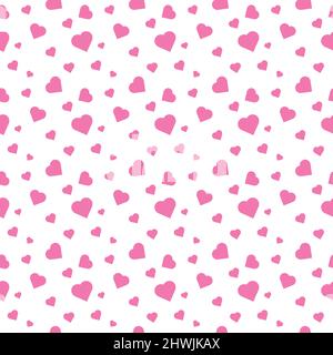 Heart shape vector seamless pattern doodle black and white abstract background illustration for digital and print materials Stock Vector