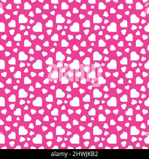 Heart shape vector seamless pattern doodle black and white abstract background illustration for digital and print materials. Stock Vector