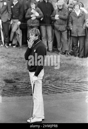 The 20th Ryder Cup Matches were held at Muirfield in Gullane, East Lothian, Scotland. The United States team won the competition by a score of 19 to 13 points. Pictured,  Brian Barnes playing for Team Great Britain and Ireland. 22nd September 1973. Stock Photo