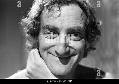 Comedian Marty Feldman poses for Mirror cameraman Ron Burton after his interview with Donald Zec at ATV's Elstree studios, where he is filming his new series 'Marty Feldman's Comedy Machine . 29th July 1971 Stock Photo