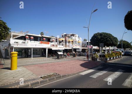 av avenida de las playas main seafront resort puerto del carmen, lanzarote, canary islands, spain Stock Photo