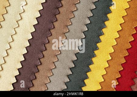 fabric color samples texture background Stock Photo