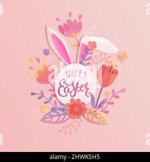 Happy easter 2022 greeting card. Stock Vector