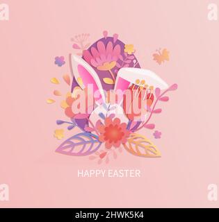Happy easter 2022 greeting card,flyer,banner. Stock Vector