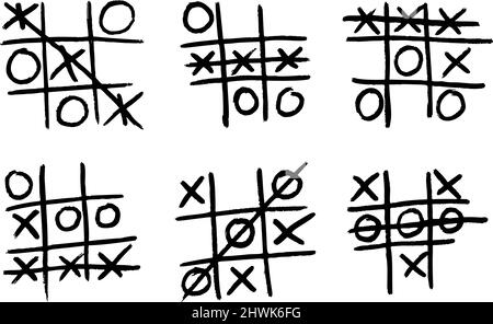 Tic tac toe sketched isolated. Vintage game in hand drawn style. Engraved  cross and zero designed for poster, print, book illustration, logo, icon,  ta Stock Vector Image & Art - Alamy