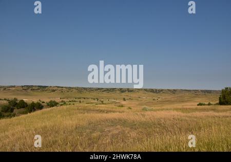 Amazing scenic landscape of Sage Creek Rim Road in remote South Dakota. Stock Photo