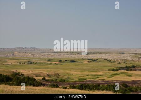 Amazing valley views from Sage Creek Rim Road in rural South Dakota. Stock Photo