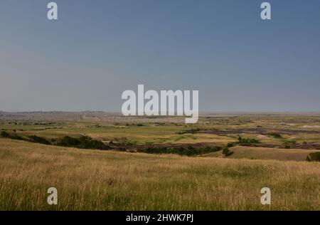 Gorgeous views from Sage Creek Rim in South Dakota in teh summer. Stock Photo