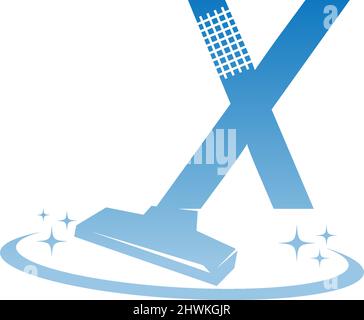 Cleaning service logo illustration with letter X  icon template vector Stock Vector