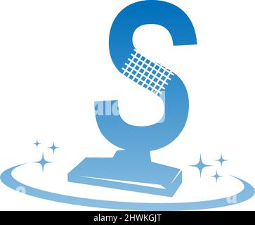Cleaning service logo illustration with letter S  icon template vector Stock Vector