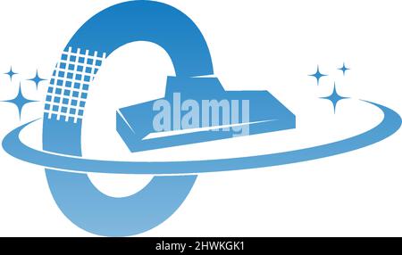 Cleaning service logo illustration with letter C  icon template vector Stock Vector