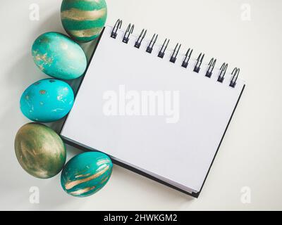 Happy Easter. Easter eggs painted with colorful paints Stock Photo