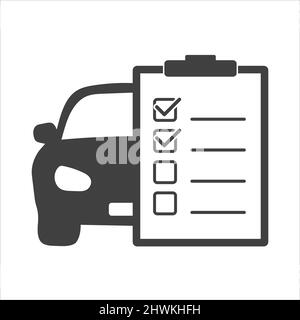 Car service list icon. Checklist car servise maintenance icon. Vector illustration. Stock Vector