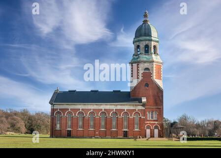 Royal Victoria Chapel, in the grounds of the Royal Victoria Country Park, Netley, Southampton. Stock Photo