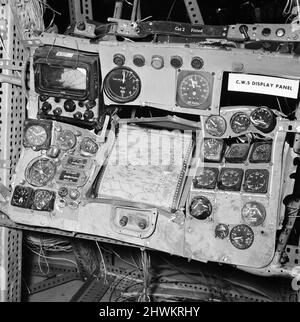 Inquiry into the Staines Air Disaster. The wreck of British European Airways Flight 548 which crashed near Staines, killing 118 people, has been reassembled in a hangar at RAE Farnborough, Hants. The Accident Investigation Branch of the Dept. of Trade and Industry conducted tests on the wreck, to assist the Court of Inquiry. 17th November 1972. Stock Photo