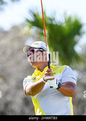 Orlando, FL, USA. 6th Mar, 2022. Hideki Matsuyama of Japan on the 10th tee during final round of the Arnold Palmer Invitational presented by Mastercard held at Arnold Palmer's Bay Hill Club & Lodge in Orlando, Fl. Romeo T Guzman/CSM/Alamy Live News Stock Photo