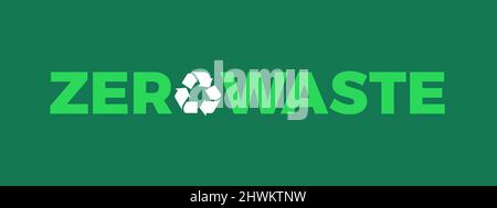 Zero Waste Ecological Flat Color Design Icon Stock Vector