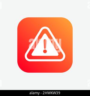Warning Hazard Color Flat Design Icon Stock Vector