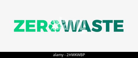 Zero Waste Ecological Flat Color Design Icon Stock Vector