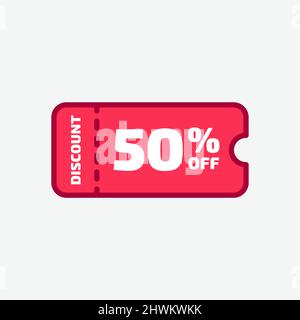 Coupon Offer Color Flat Design Icon Stock Vector