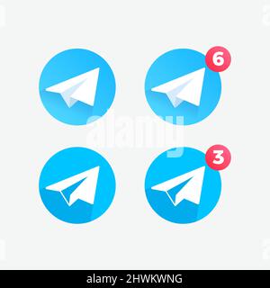 Paper Plane Sending Message Mail Flat Color Icon Set Stock Vector