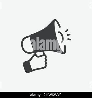 Megaphone Loudspeaker Flat Vector Icon Stock Vector