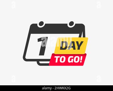 One Day To Go Calendar Icon Stock Vector