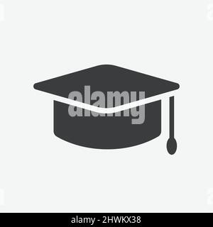 Graduation Cap Flat Design Icon Stock Vector