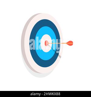 Dart Hitting Aim Flat Vector Icon Stock Vector