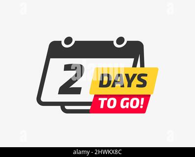 Two Days To Go Calendar Icon Stock Vector