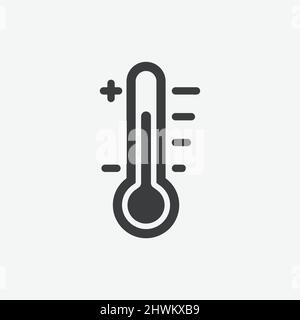 Thermometer Flat Black Vector Icon Stock Vector
