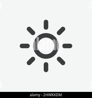 Sun Brightness Flat Vector Icon Stock Vector