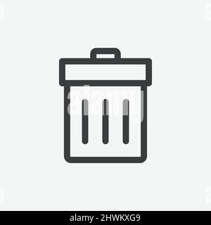 Trashcan Can Symbol Flat Vector Icon Stock Vector