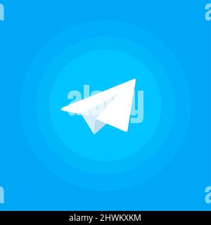 Paper Plane Sending Message Mail Flat Color Icon Stock Vector