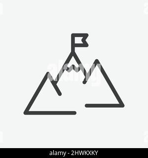 Mountain Achievement Success Flat Vector Icon Stock Vector