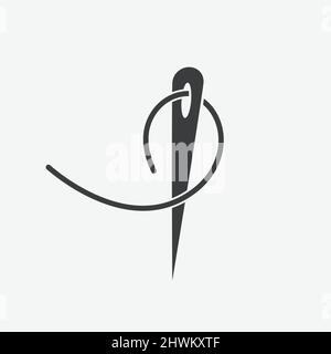 Needle Sewing Flat Vector Icon Stock Vector