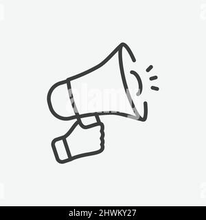 Megaphone Loudspeaker Flat Vector Icon Stock Vector