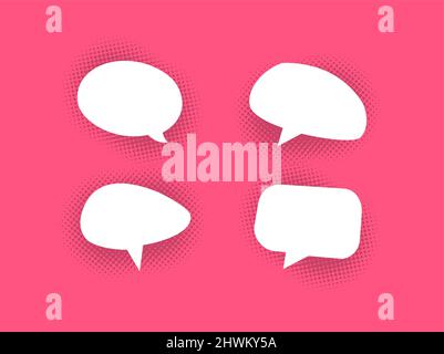 Comic Bubbles Flat Vector Icon Set Stock Vector