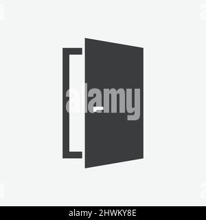 Door Opened Flat Vector Icon Stock Vector