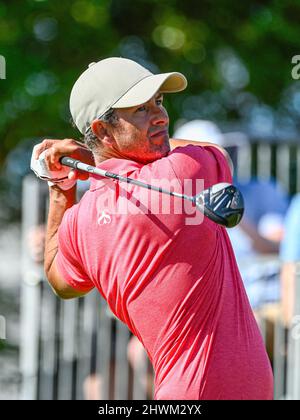 Orlando, FL, USA. 6th Mar, 2022. Adam Scott of Australia on the 1st tee during final round of the Arnold Palmer Invitational presented by Mastercard held at Arnold Palmer's Bay Hill Club & Lodge in Orlando, Fl. Romeo T Guzman/CSM/Alamy Live News Stock Photo