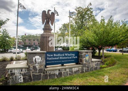 New Bedford Mass, Whaling Center and harbor Stock Photo