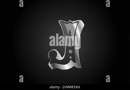 J vintage metal alphabet letter logo icon. Creative design for business or company Stock Vector