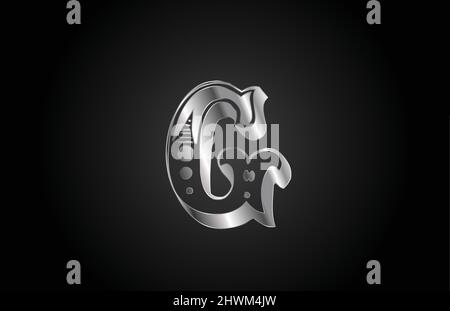 G vintage metal alphabet letter logo icon. Creative design for business or company Stock Vector