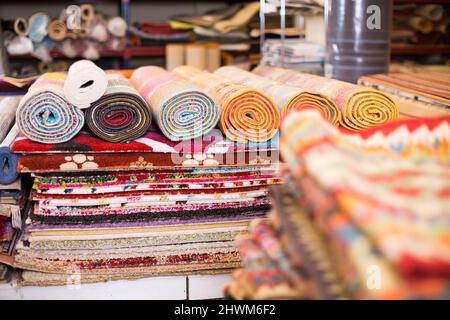 diversity of colour carpets Stock Photo